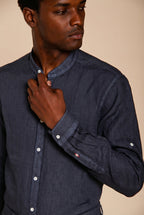 Porto camicia uomo in tela lino ①