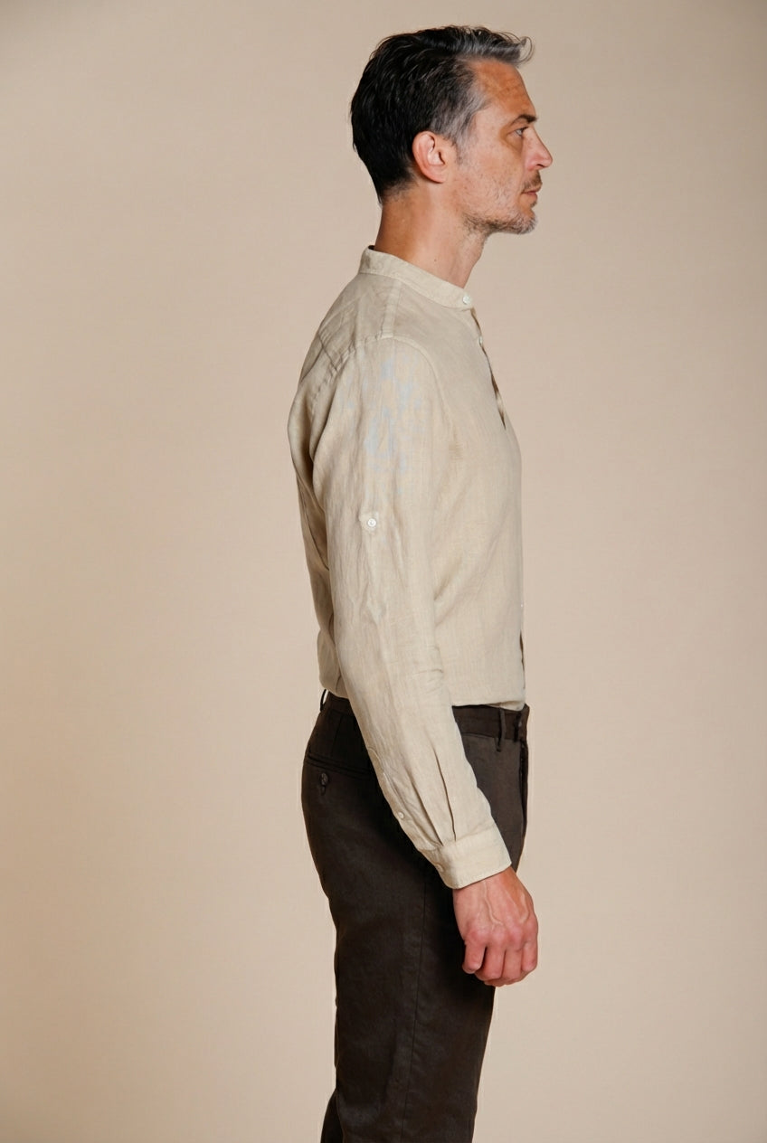 Porto camicia uomo in tela lino ①