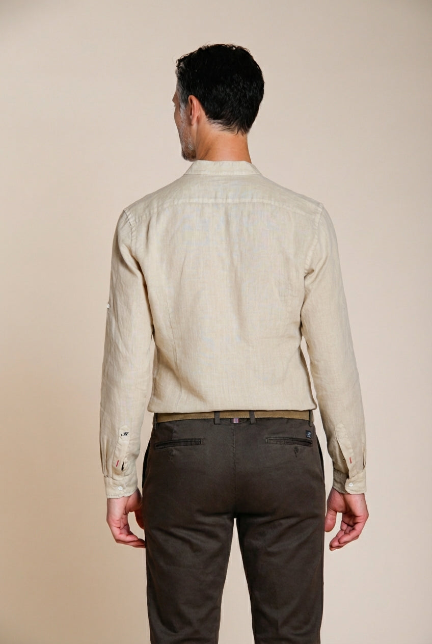 Porto camicia uomo in tela lino ①