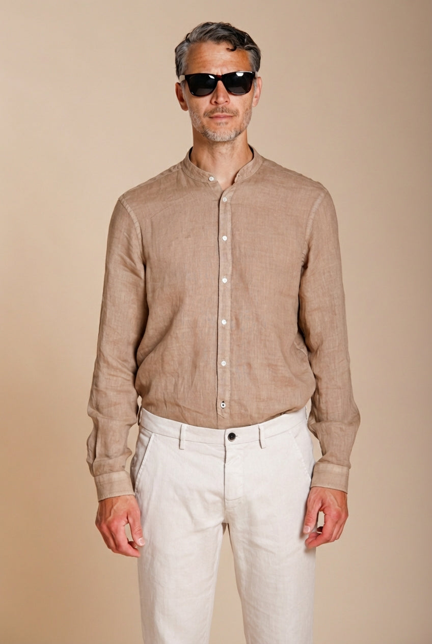 Porto camicia uomo in tela lino ①