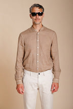 Porto camicia uomo in tela lino ①