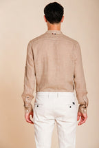 Porto camicia uomo in tela lino ①