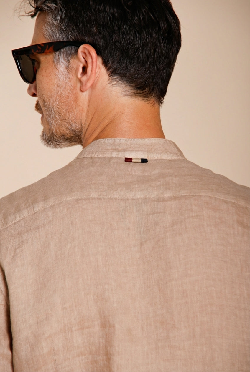 Porto camicia uomo in tela lino ①