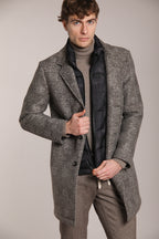 Foto 1 Los Angeles cappotto uomo in panno di lana stampa galles