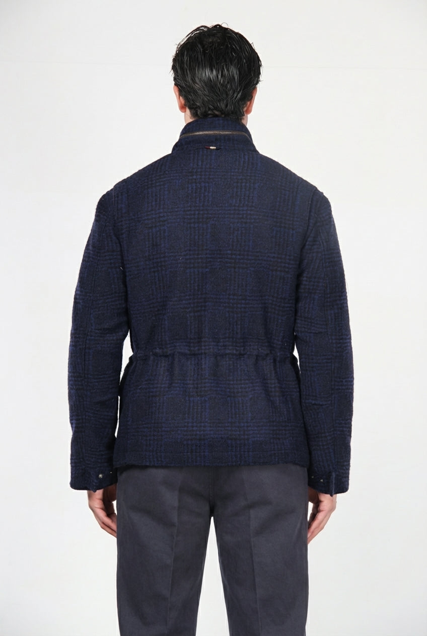 Field Jacket M74 uomo in panno effetto maglia fantasia galles