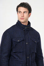 Field Jacket M74 uomo in panno effetto maglia fantasia galles