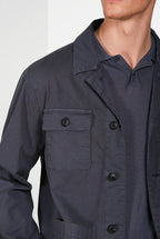 City blouson Jacket Summer homme en cavalry de coton et lin stretch