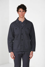 City blouson Jacket Summer homme en cavalry de coton et lin stretch