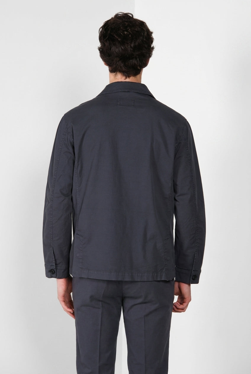 City blouson Jacket Summer homme en cavalry de coton et lin stretch