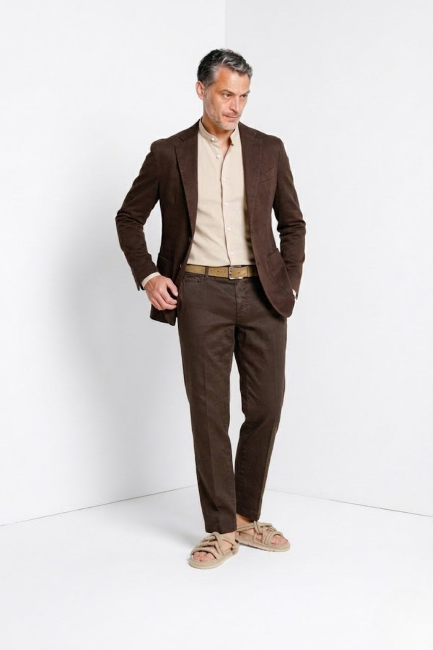 Da Vinci blazer homme en twill de lin et coton