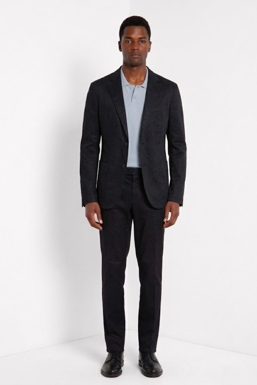 Da Vinci blazer uomo in twill di lino e cotone