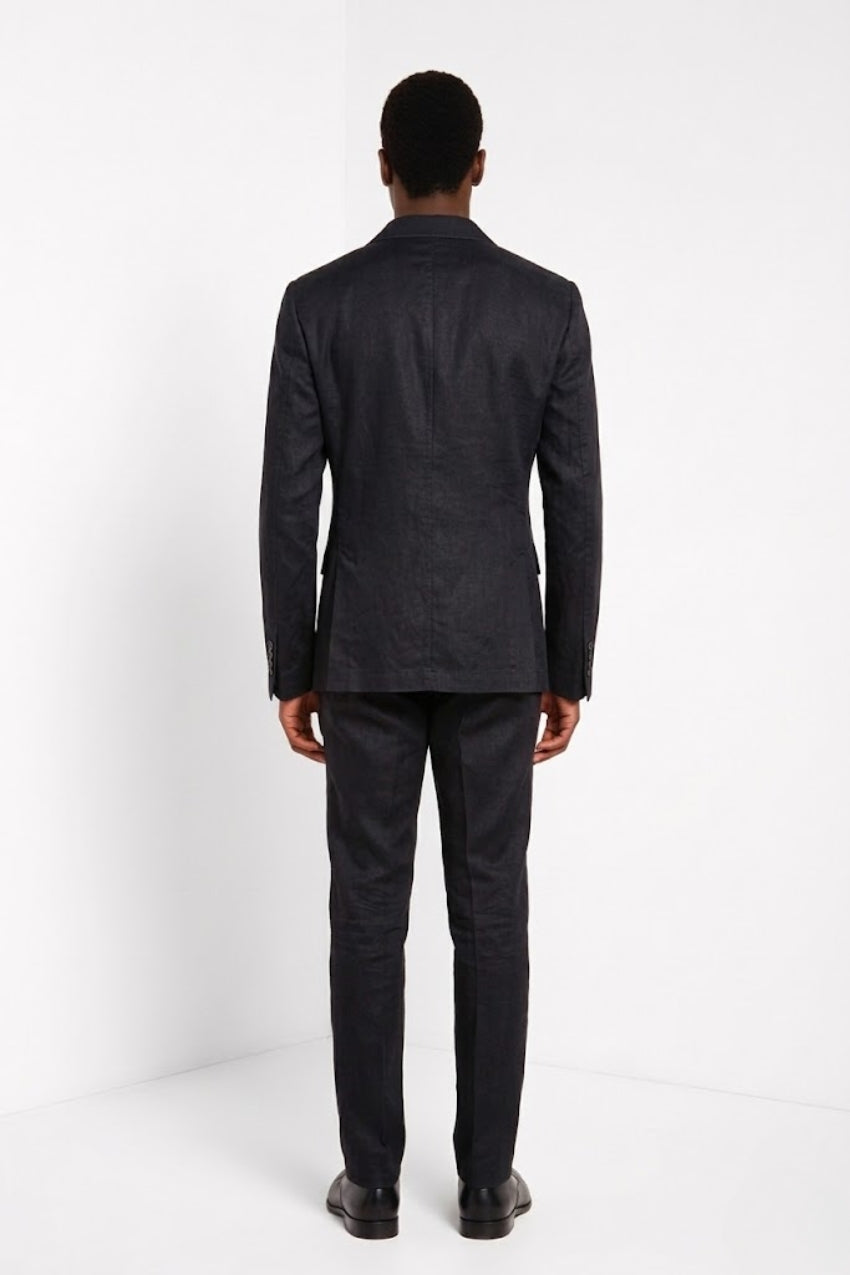 Da Vinci blazer uomo in twill di lino e cotone