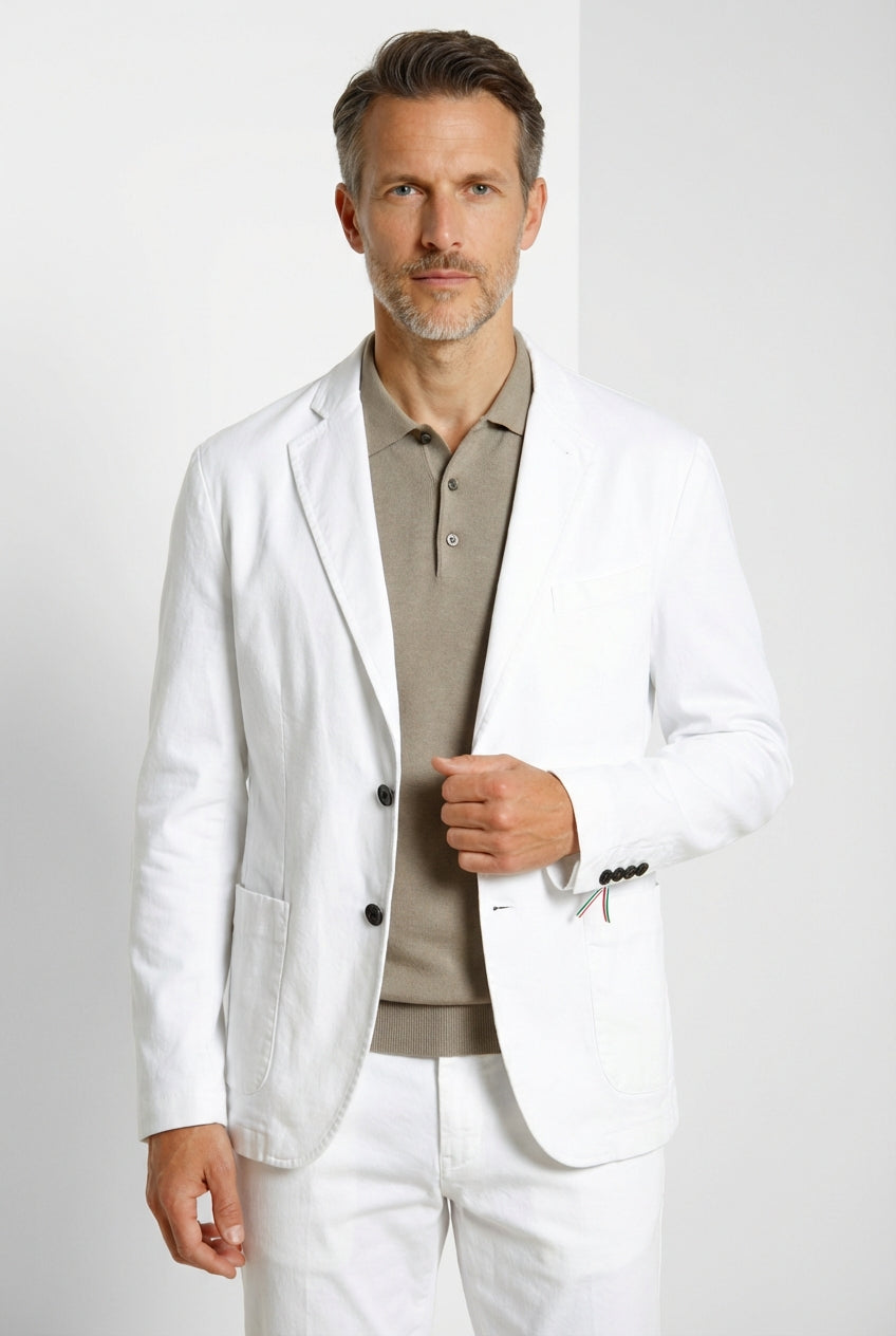 Da Vinci men's blazer in linen and cotton twill