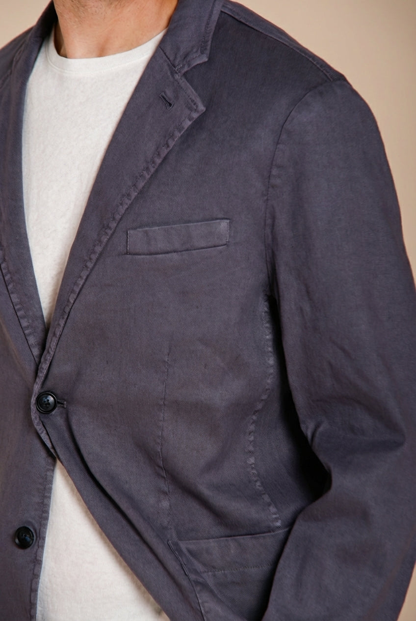 Da Vinci blazer uomo in twill di lino e cotone