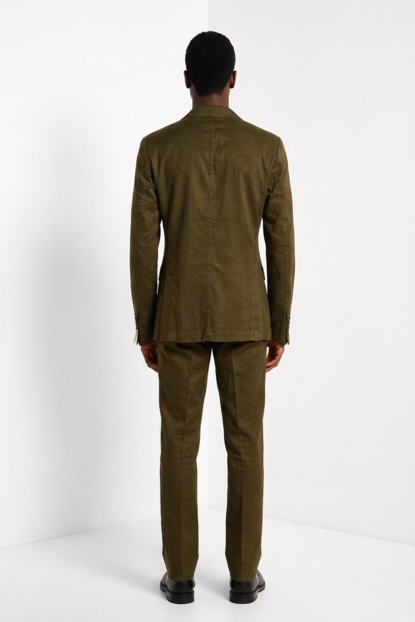 Da Vinci blazer uomo in twill di lino e cotone