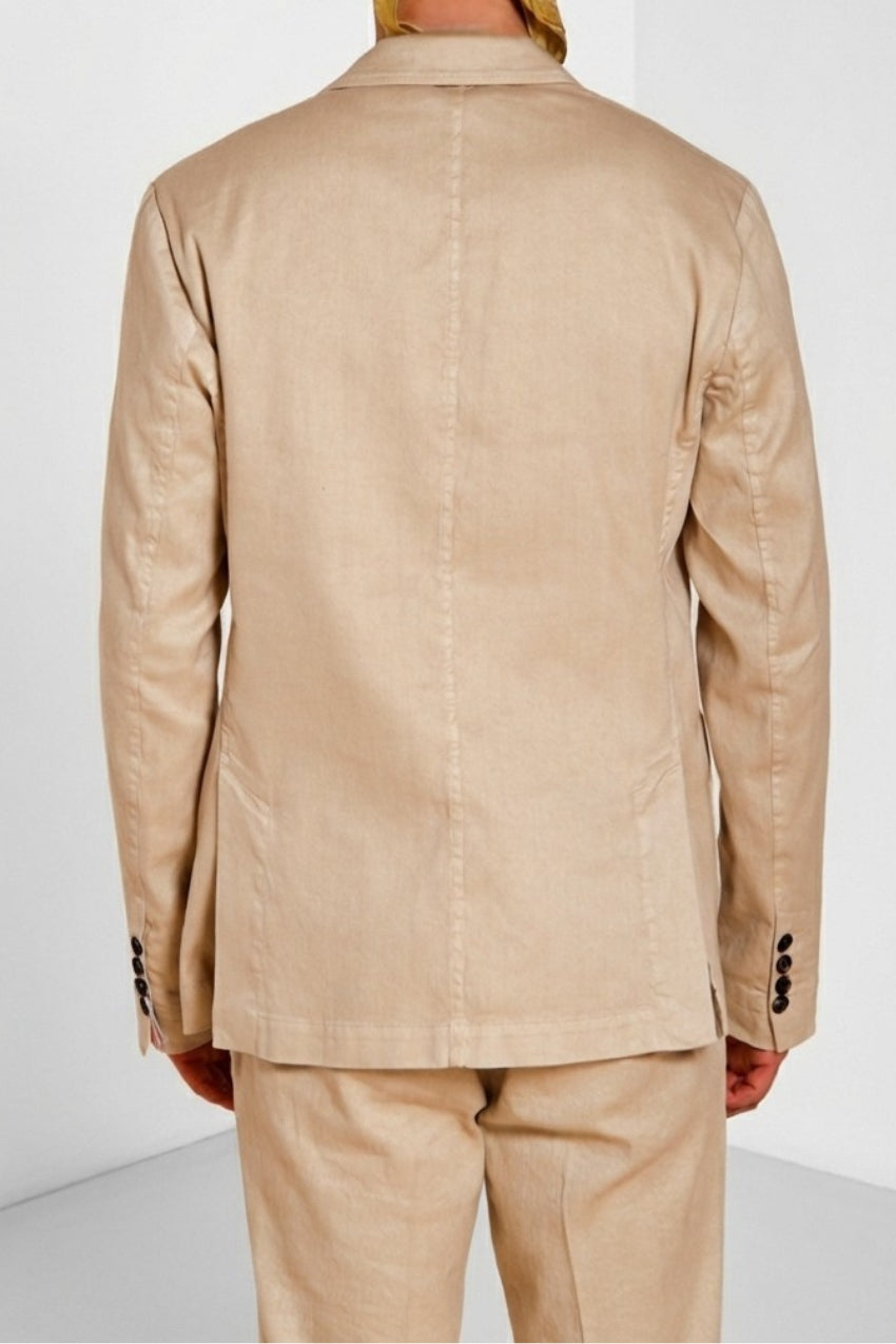 Da Vinci blazer uomo in twill di lino e cotone