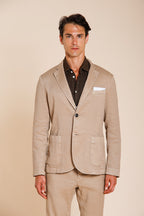 Da Vinci blazer uomo in twill di lino e cotone