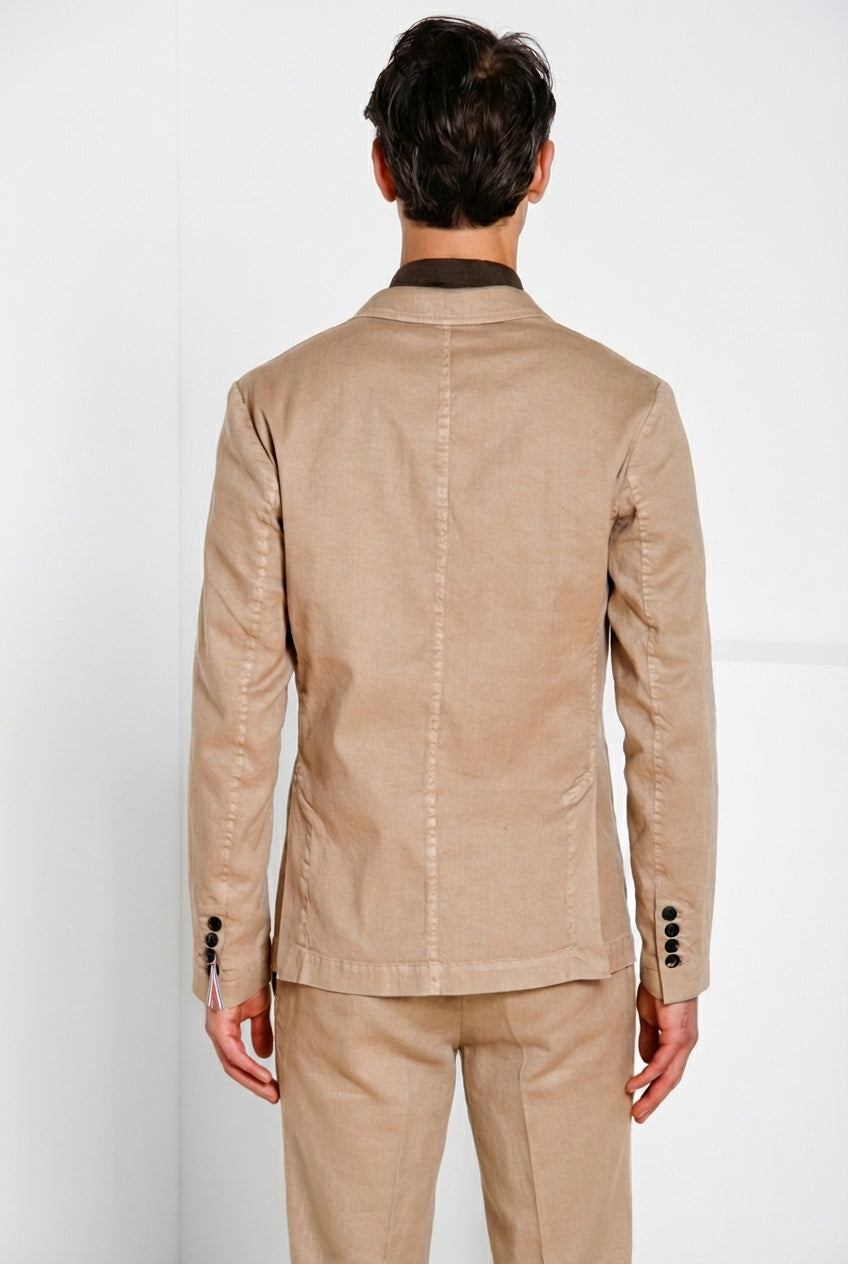 Da Vinci blazer homme en twill de lin et coton