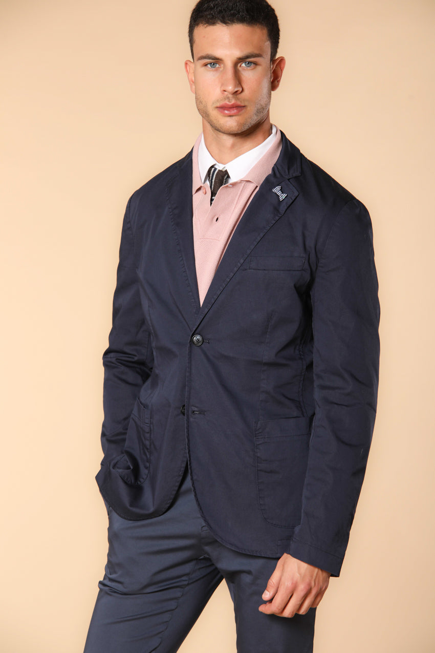 Da Vinci Travel Blazer Herren aus technischem Satin Travel Stretch mit Details