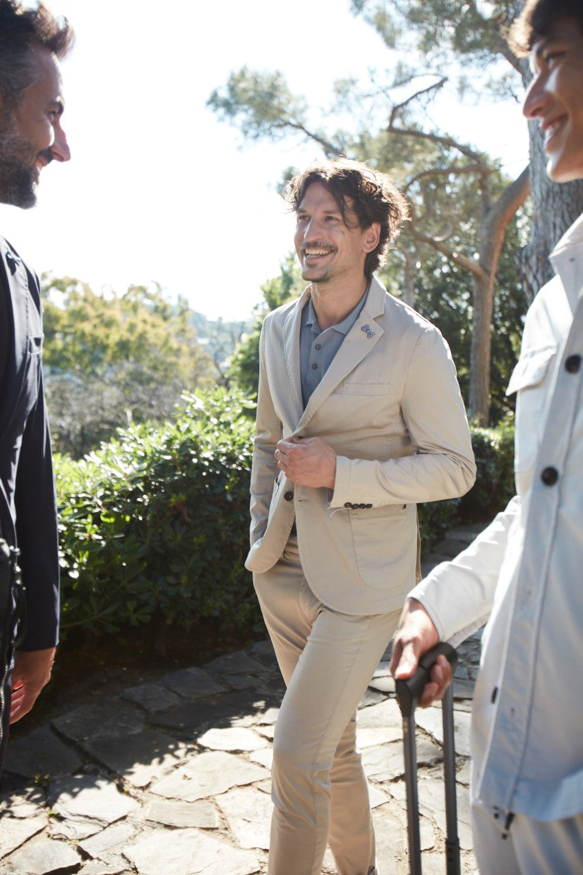 Da Vinci Travel Blazer Herren aus technischem Satin Travel Stretch mit Details