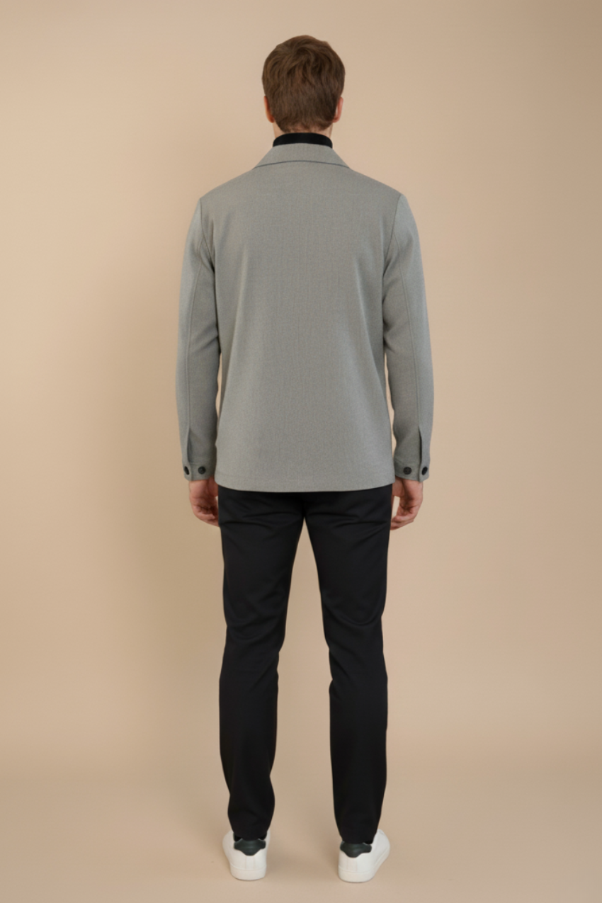 Firenze overshirt uomo foderata in lana unita