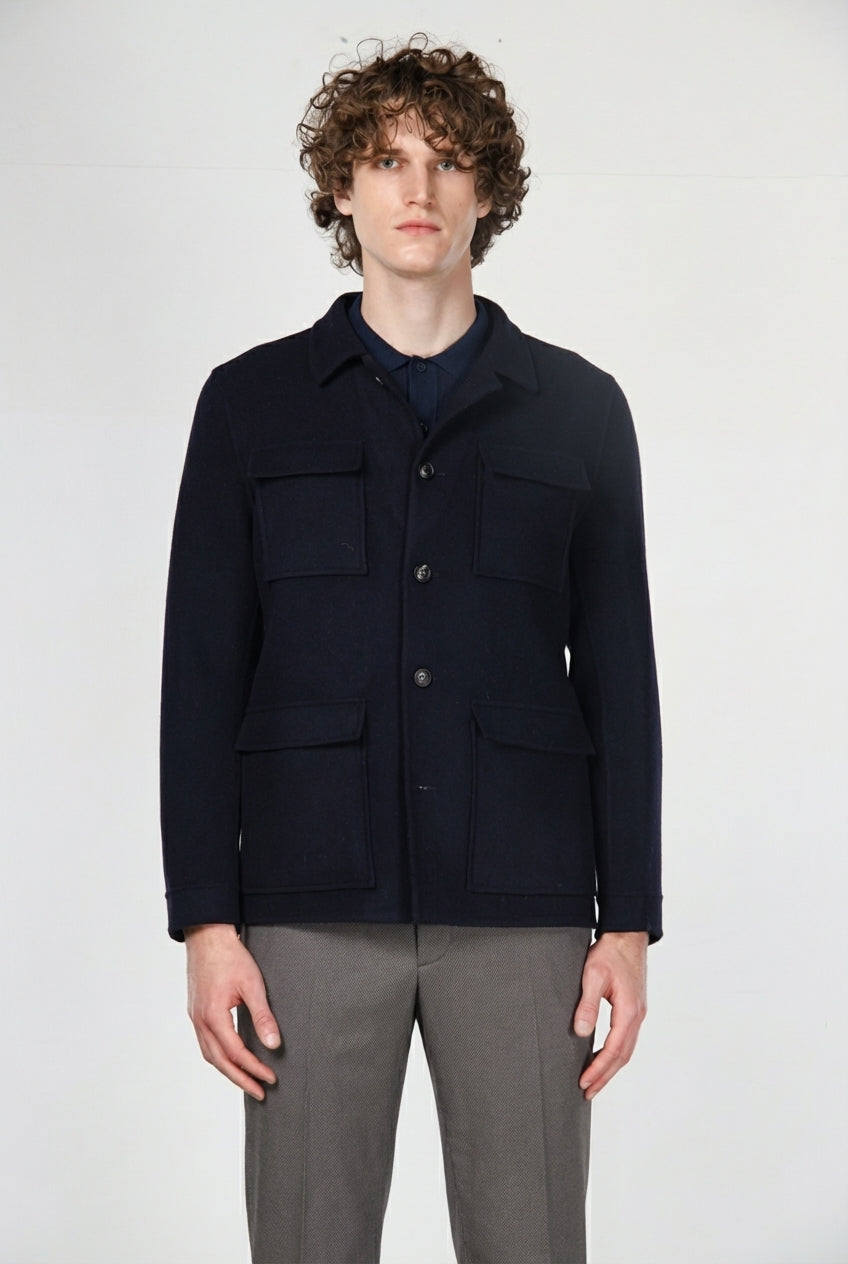 California field jacket de hombre en lana con motivo príncipe de Gales