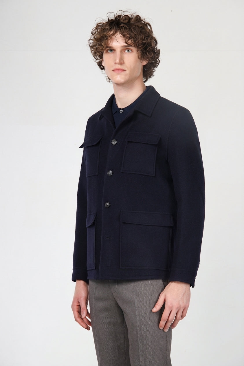 California field jacket de hombre en lana con motivo príncipe de Gales
