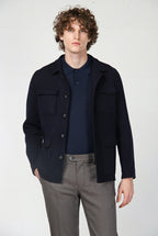 California field jacket de hombre en lana con motivo príncipe de Gales