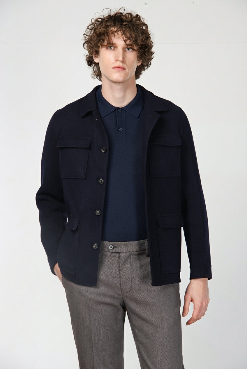 California field jacket de hombre en lana con motivo príncipe de Gales