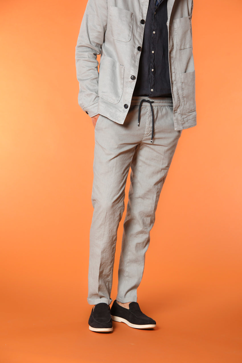 New York Sack Herren Chino Hose aus leichtem Leinen und Baumwolle Regular Fit