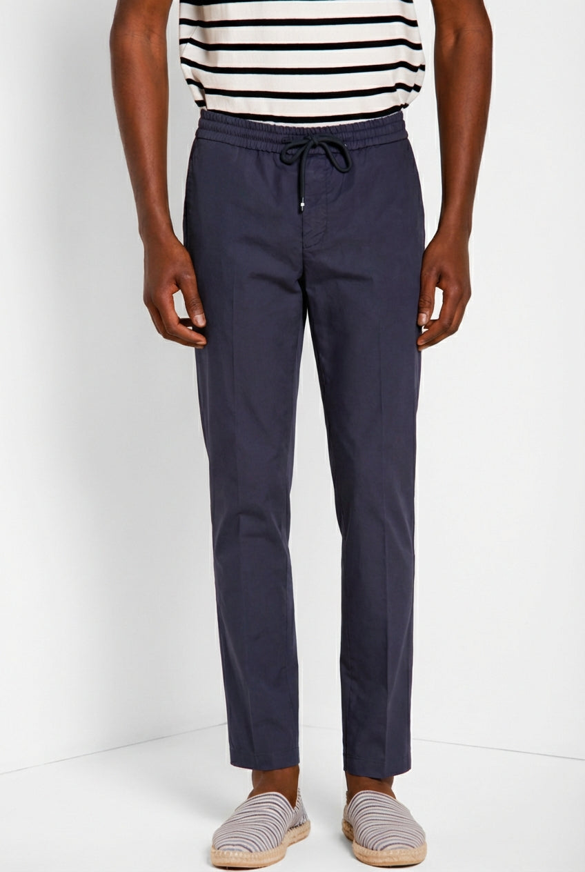 New York Sack pantalone chino jogger uomo in tela paracadute lyocell e cotone regular fit