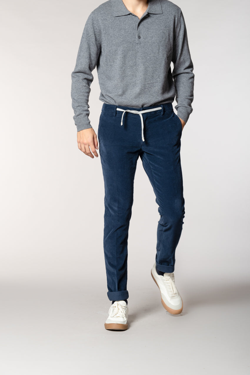 New York String pantalone chino jogger uomo in velluto 1500 righe regular fit