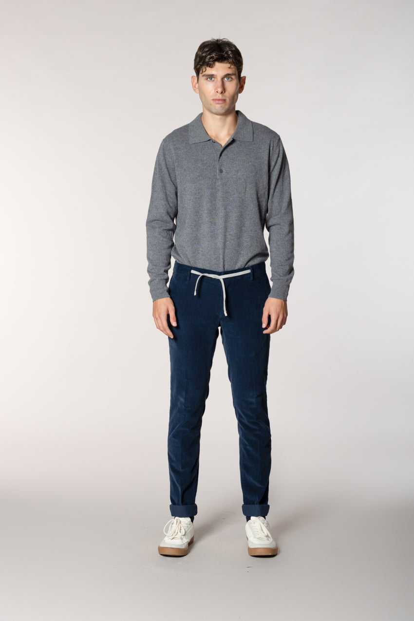 New York String pantalone chino jogger uomo in velluto 1500 righe regular fit