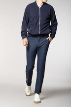 New York Sartoriale Herren Chino-Hose maßgeschneidert aus Flanell-Jersey Regular Fit