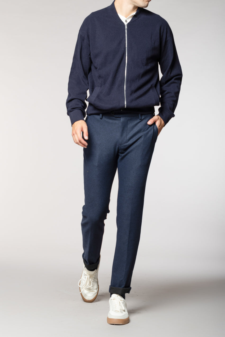 New York Sartoriale Herren Chino-Hose maßgeschneidert aus Flanell-Jersey Regular Fit