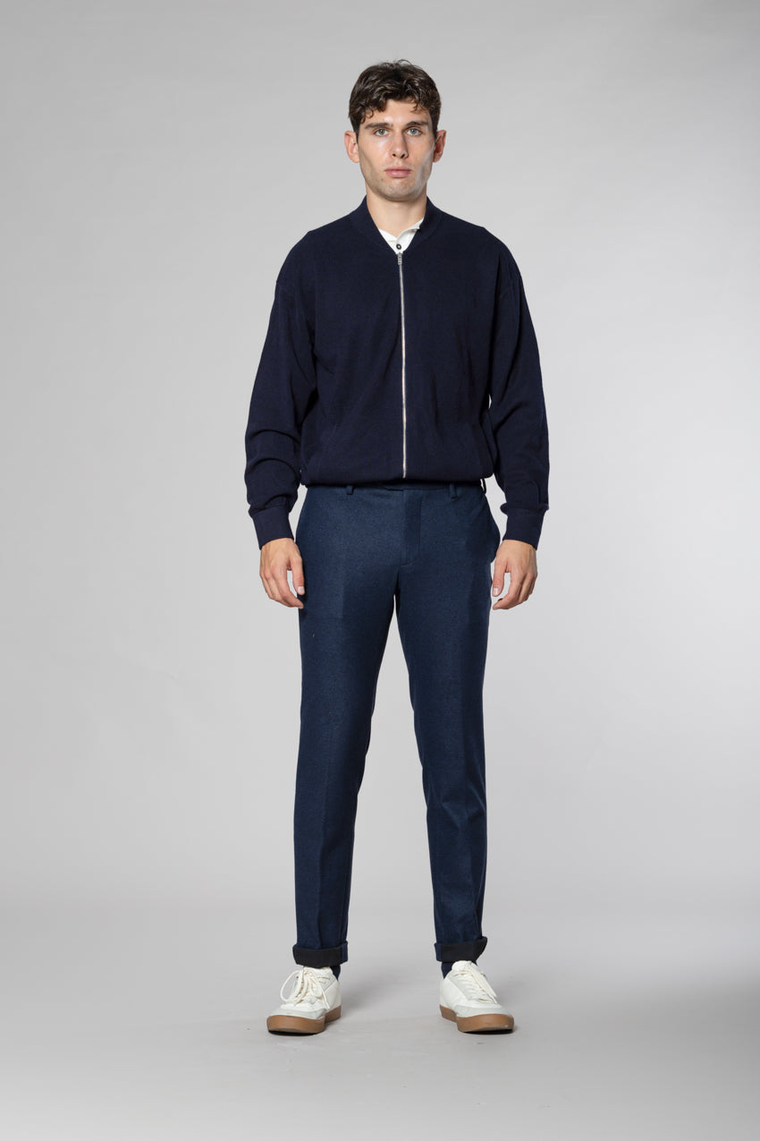 New York Sartoriale Herren Chino-Hose maßgeschneidert aus Flanell-Jersey Regular Fit