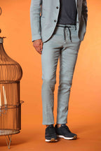 Milano Jogger Herren Hose aus Leinen-Baumwoll-Twill Extra Slim Fit