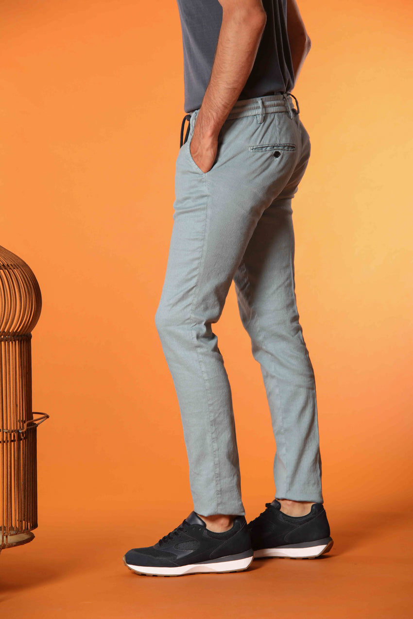 Milano Jogger Herren Hose aus Leinen-Baumwoll-Twill Extra Slim Fit