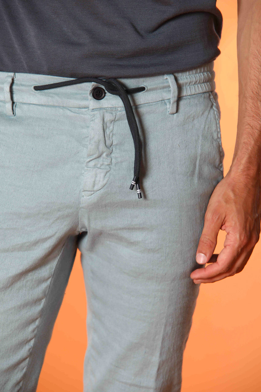 Milano Jogger Herren Hose aus Leinen-Baumwoll-Twill Extra Slim Fit