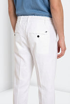 Milano Jogger pantalon chino homme en twill de lin et coton extra slim fit