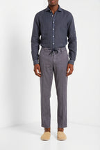 Milano Jogger men's chino pants in linen and cotton twill extra slim fit
