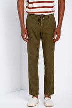 Milano Jogger pantalone chino uomo in twill di lino e cotone extra slim fit