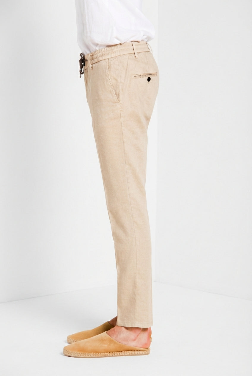 Milano Jogger pantalon chino homme en twill de lin et coton extra slim fit
