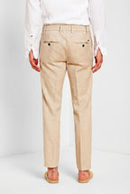 Milano Jogger pantalone chino uomo in twill di lino e cotone extra slim fit