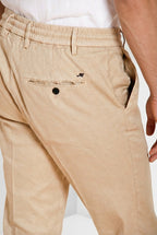 Milano Jogger pantalon chino homme en twill de lin et coton extra slim fit