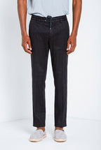 Milano Jogger pantalone chino uomo in twill di lino e cotone extra slim fit