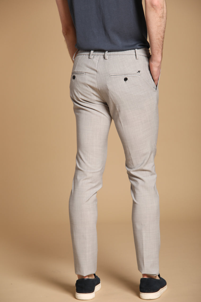 Milano Jogger Herren Chino Hose aus Wolle Travel Extra Slim Fit