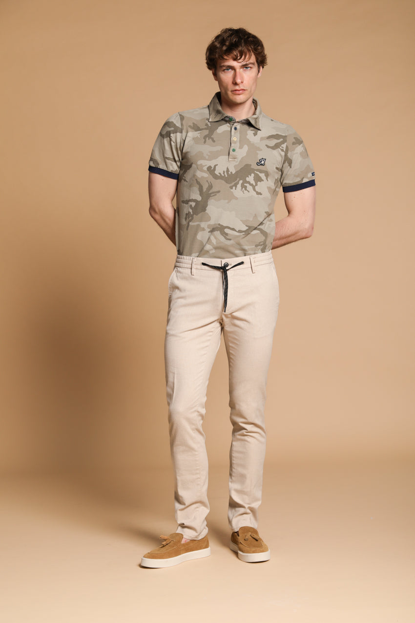 Milano Jogger Herren Chino Jogger in Microfancy mit strukturiertem Gewebe Extra Slim Fit