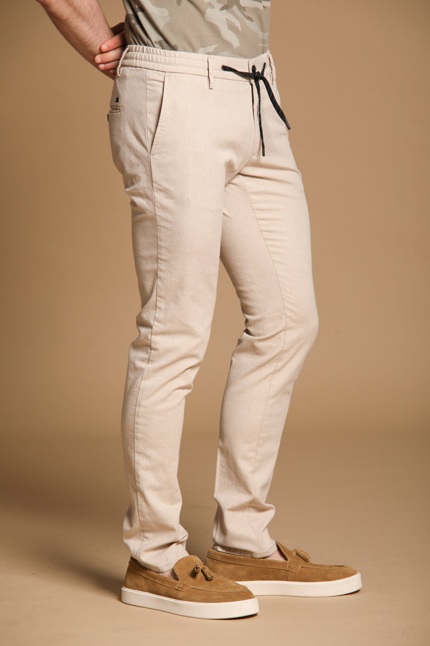 Milano Jogger Herren Chino Jogger in Microfancy mit strukturiertem Gewebe Extra Slim Fit