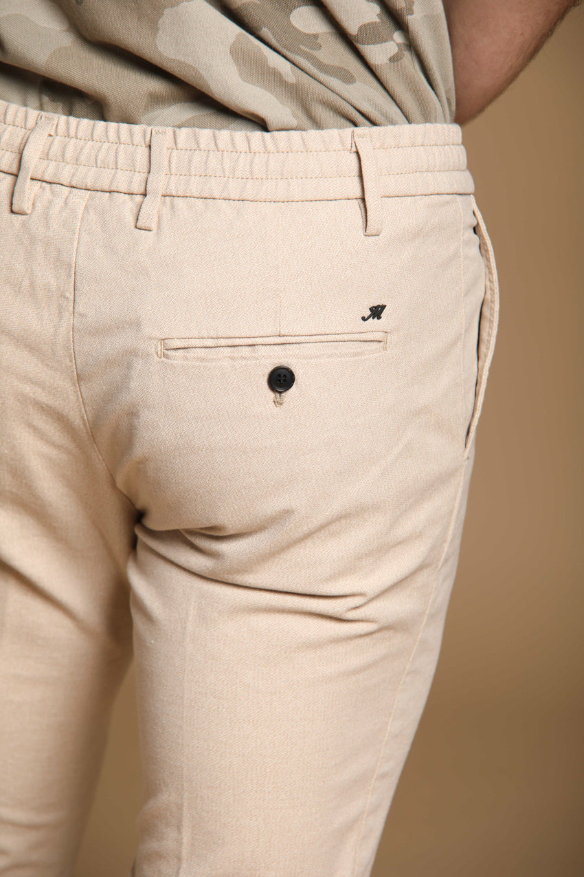 Milano Jogger Herren Chino Jogger in Microfancy mit strukturiertem Gewebe Extra Slim Fit
